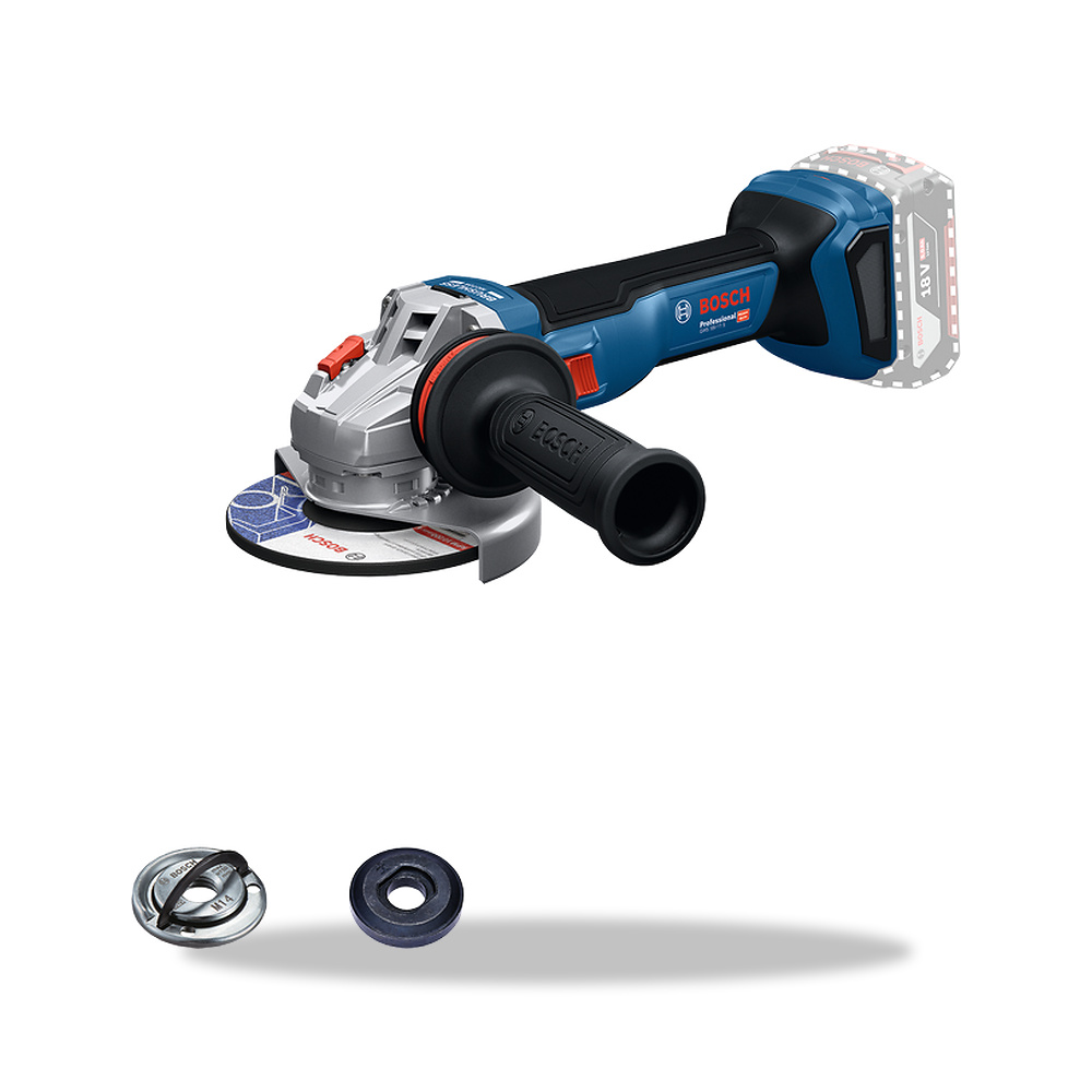 صورة منتج صاروخ جلخ وقص زاوية لاسلكي 18 فولت 18.0 فولت 125 مم بوش بروفيشنال (Bosch Professional) موديل PRO GWS 18V-11 S - كود الصنف reemco-2027-1141345 - ماركة يباع من خلال reemco - توريد وتصوير حصري لشركة ريمكو القابضة السعودية