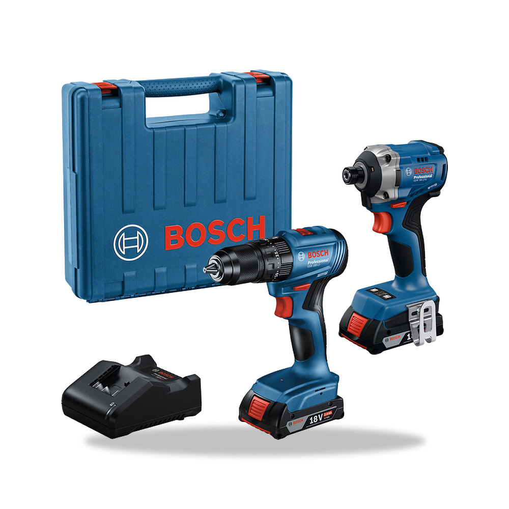 صورة منتج تجهيزات ومستلزمات هندسية بوش بروفيشنال (Bosch Professional) موديل Professional Product Combo Kit GDR 18V-215 + GSB 185-L - كود الصنف reemco-2027-1141366 - ماركة يباع من خلال reemco - توريد وتصوير حصري لشركة ريمكو القابضة السعودية