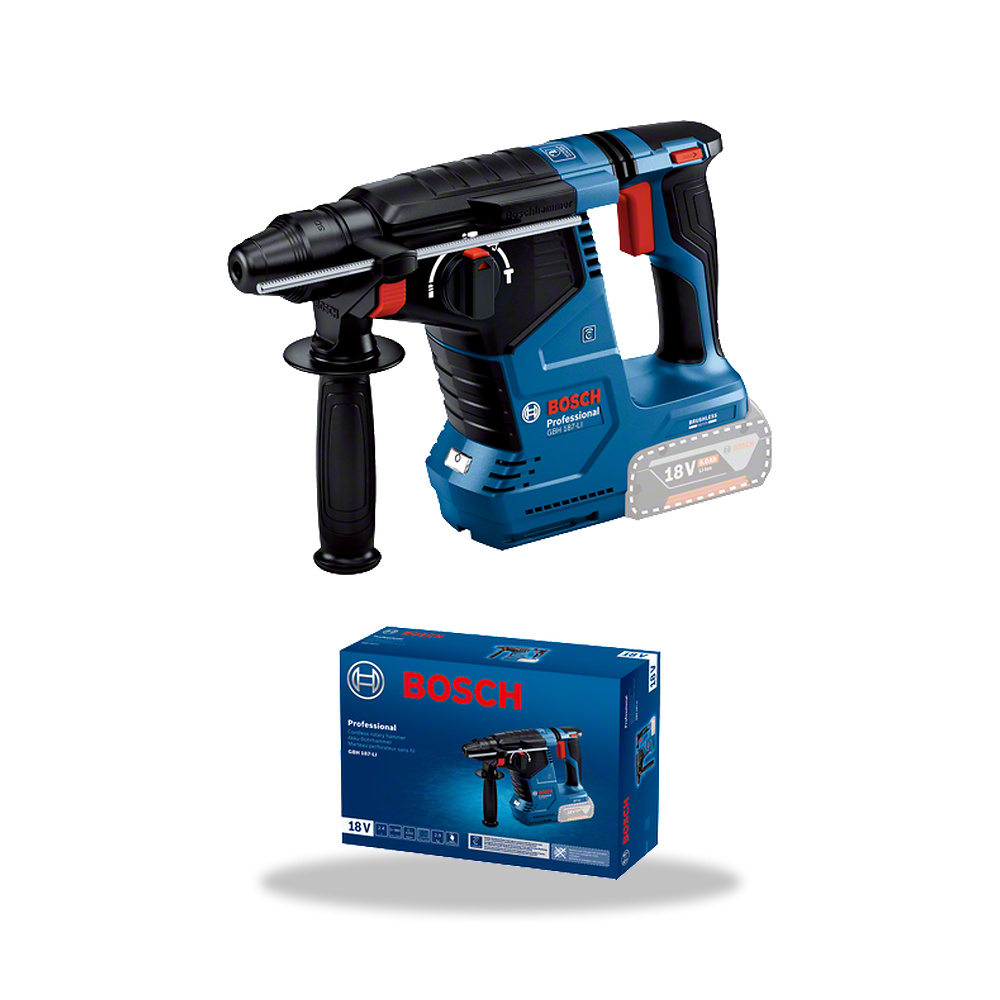 صورة منتج مثقاب دريل مطرقي دوار (هيلتي) مطرقة وشاكوش خشب 18.0 فولت بوش بروفيشنال (Bosch Professional) موديل PRO GBH 187-LI - كود الصنف reemco-2027-1141392 - ماركة يباع من خلال reemco - توريد وتصوير حصري لشركة ريمكو القابضة السعودية