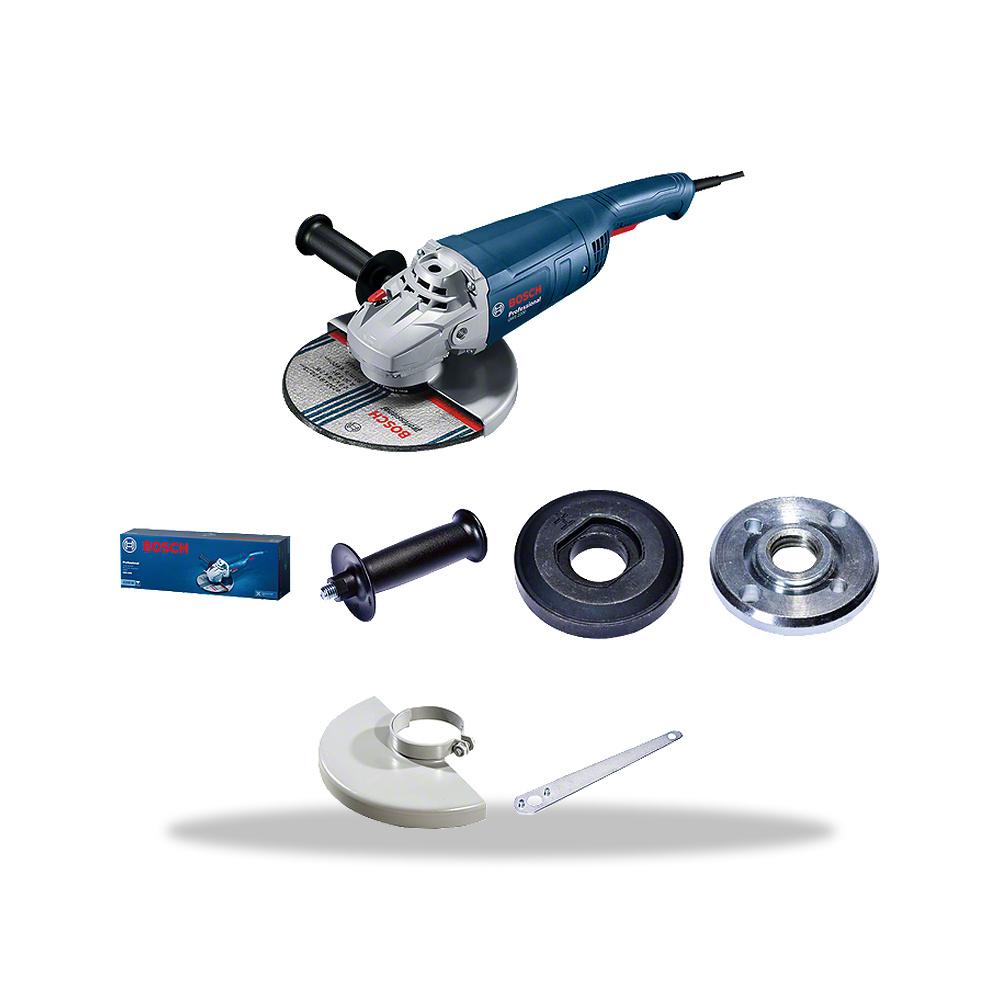 صورة منتج صاروخ جلخ وقص زاوية محرك كهربائي 230 فولت 2200 واط 230 مم بوش بروفيشنال (Bosch Professional) موديل PRO GWS 2200 - كود الصنف reemco-2027-1141611 - ماركة يباع من خلال reemco - توريد وتصوير حصري لشركة ريمكو القابضة السعودية