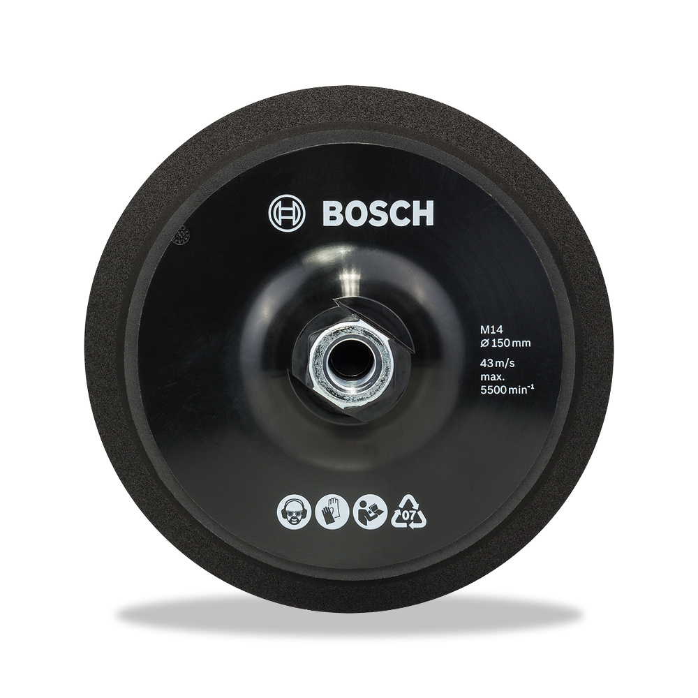 صورة منتج ماكينة صنفرة ترددية مدارية خطاف تعليق 150 مم M14 بوش بروفيشنال (Bosch Professional) موديل Backing Pad - كود الصنف reemco-2027-1141648 - ماركة يباع من خلال reemco - توريد وتصوير حصري لشركة ريمكو القابضة السعودية