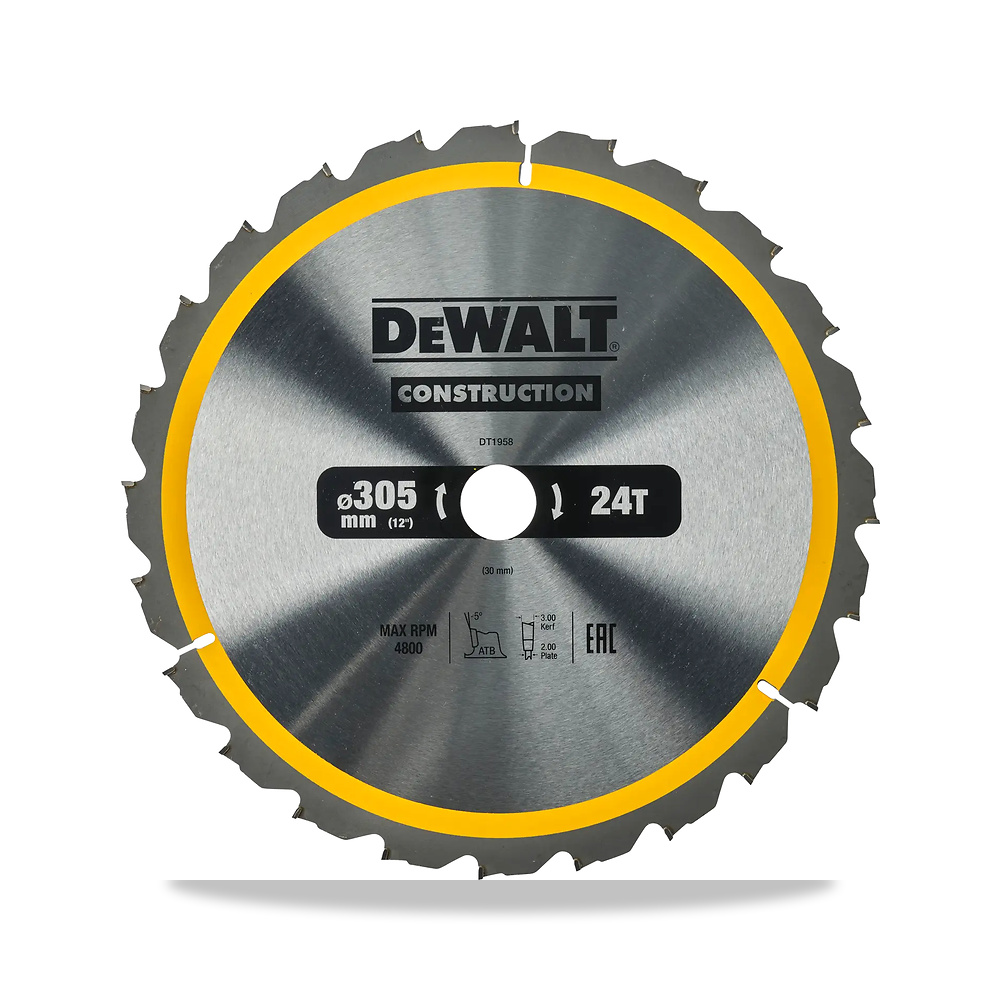 صورة منتج منشار دائري كهربائي شفرة وسلاح قطع منشار قطع 305 مم 30 مم ديوالت (DeWalt) – نوع الخامة Tungsten Carbide – نوع الخامة Tungsten Carbide - كود الصنف reemco-2027-1151178 - ماركة يباع من خلال reemco - توريد وتصوير حصري لشركة ريمكو القابضة السعودية