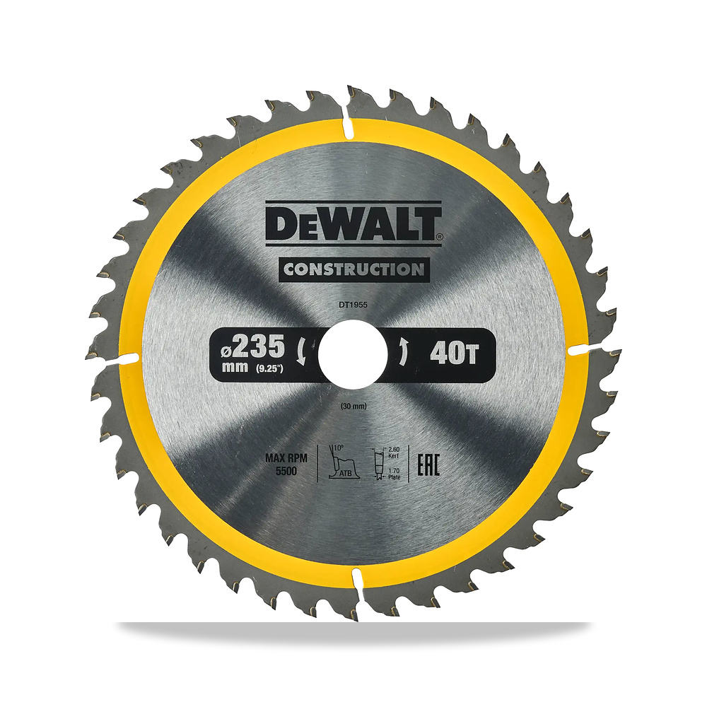 صورة منتج منشار دائري كهربائي شفرة وسلاح قطع منشار قطع 235 مم 30 مم ديوالت (DeWalt) – نوع الخامة Carbide – نوع الخامة Carbide - كود الصنف reemco-2027-1151248 - ماركة يباع من خلال reemco - توريد وتصوير حصري لشركة ريمكو القابضة السعودية