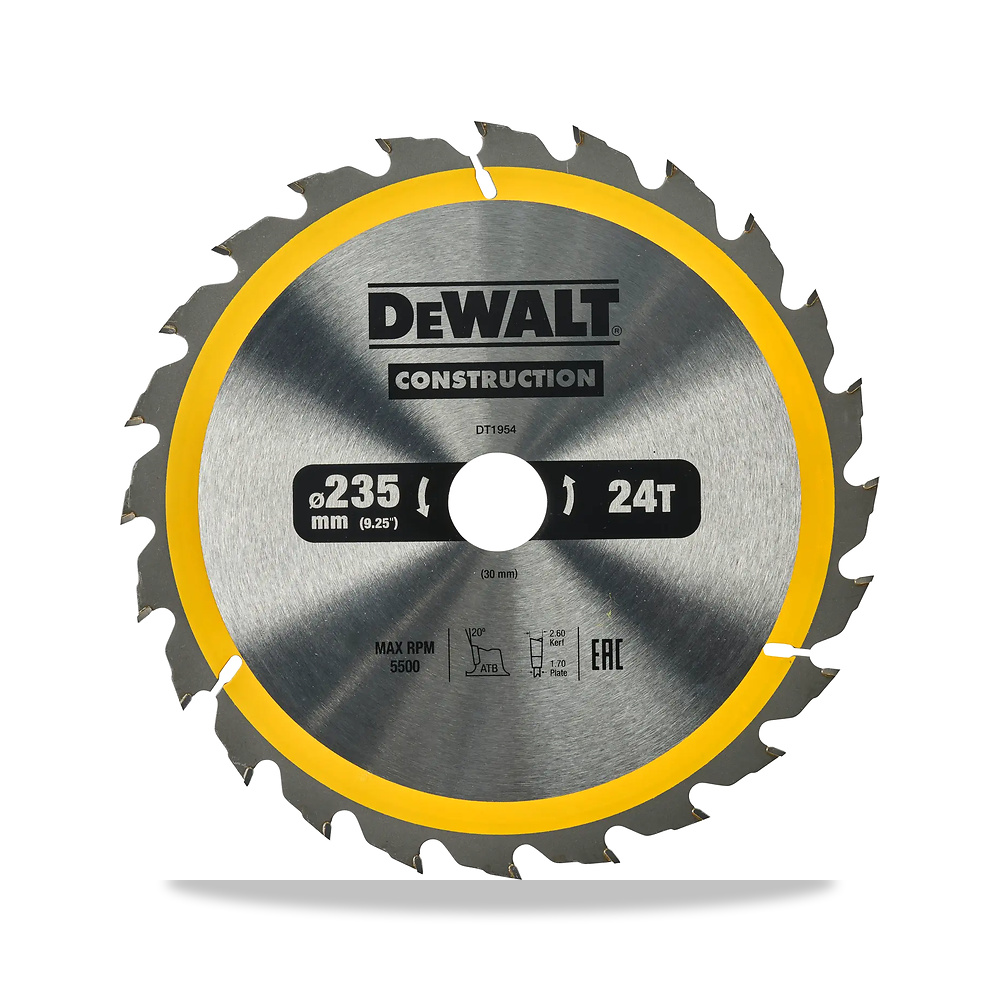 صورة منتج منشار دائري كهربائي شفرة وسلاح قطع منشار قطع 235 مم 30 مم ديوالت (DeWalt) – نوع الخامة Carbide – نوع الخامة Carbide – Individual or Set Individual - كود الصنف reemco-2027-1151405 - ماركة يباع من خلال reemco - توريد وتصوير حصري لشركة ريمكو القابضة السعودية