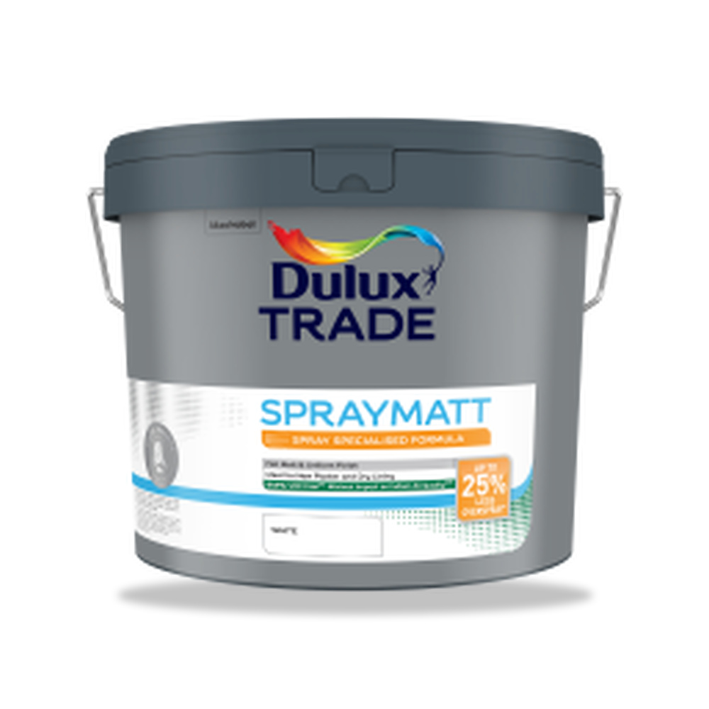 صورة منتج دهانات داخلية للجدران والأسقف دولوكس (Dulux) موديل DULUX-TRADE-SPRAYMATT - كود الصنف reemco-2027-1152045 - ماركة يباع من خلال reemco - توريد وتصوير حصري لشركة ريمكو القابضة السعودية