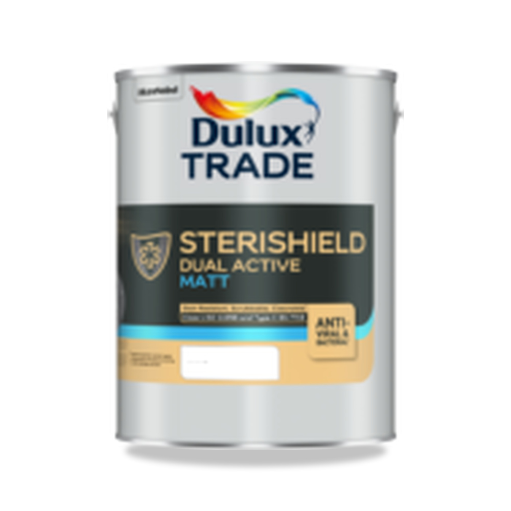 صورة منتج دهانات داخلية للجدران والأسقف دولوكس (Dulux) موديل DULUX-TRADE-STERISHIELD-DUAL-ACTIVE-MATT - كود الصنف reemco-2027-1152151 - ماركة يباع من خلال reemco - توريد وتصوير حصري لشركة ريمكو القابضة السعودية