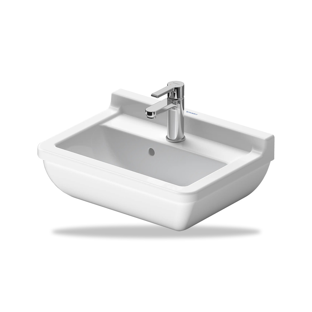 صورة منتج حوض مغسلة خزفي للحمام ديورافيت (Duravit) سلسلة Starck 3 موديل 0300500000 – مقاس 360 مم × 500 مم × 420 مم - كود الصنف reemco-2027-1153182 - ماركة يباع من خلال reemco - توريد وتصوير حصري لشركة ريمكو القابضة السعودية