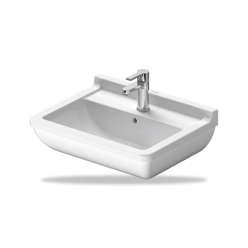 صورة منتج حوض مغسلة خزفي للحمام ديورافيت (Duravit) سلسلة Starck 3 موديل 0300550000 – مقاس 430 مم × 550 مم × 470 مم - كود الصنف reemco-2027-1153183 - ماركة يباع من خلال reemco - توريد وتصوير حصري لشركة ريمكو القابضة السعودية
