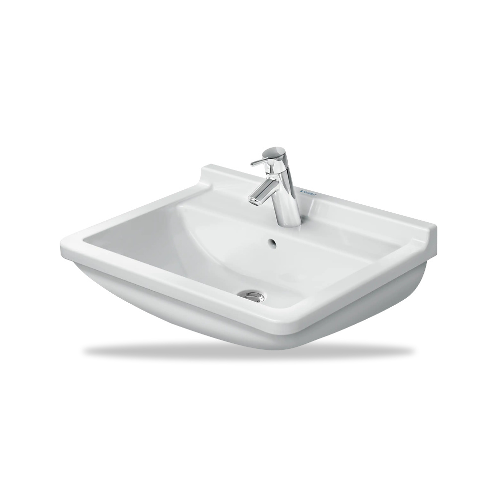 صورة منتج حوض مغسلة خزفي للحمام ديورافيت (Duravit) سلسلة Starck 3 موديل 0300600000 – مقاس 450 مم × 600 مم × 525 مم - كود الصنف reemco-2027-1153184 - ماركة يباع من خلال reemco - توريد وتصوير حصري لشركة ريمكو القابضة السعودية