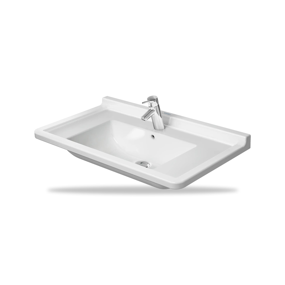 صورة منتج حوض مغسلة خزفي للحمام ديورافيت (Duravit) سلسلة Starck 3 موديل 0304800000 – مقاس 485 مم × 850 مم × 530 مم - كود الصنف reemco-2027-1153190 - ماركة يباع من خلال reemco - توريد وتصوير حصري لشركة ريمكو القابضة السعودية