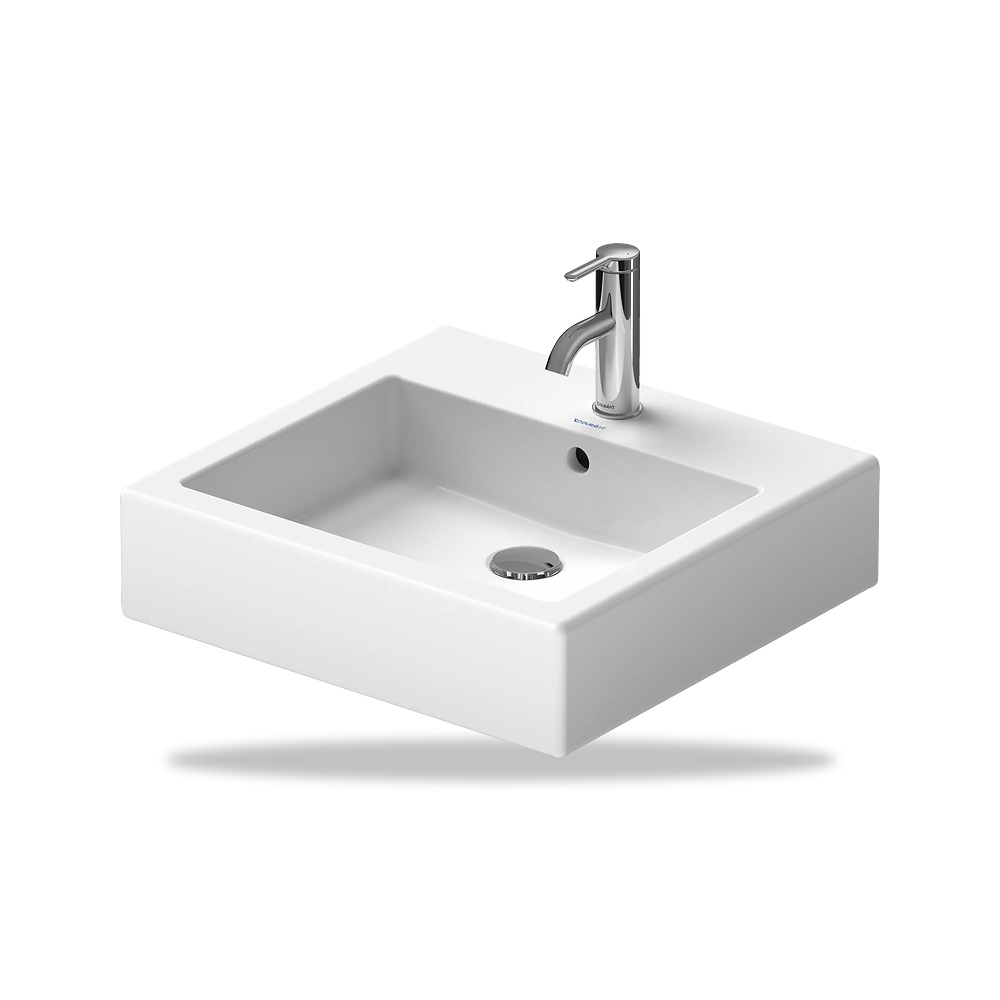 صورة منتج حوض مغسلة خزفي للحمام ديورافيت (Duravit) سلسلة Vero موديل 0454500000 – مقاس 470 مم × 500 مم × 430 مم - كود الصنف reemco-2027-1153260 - ماركة يباع من خلال reemco - توريد وتصوير حصري لشركة ريمكو القابضة السعودية