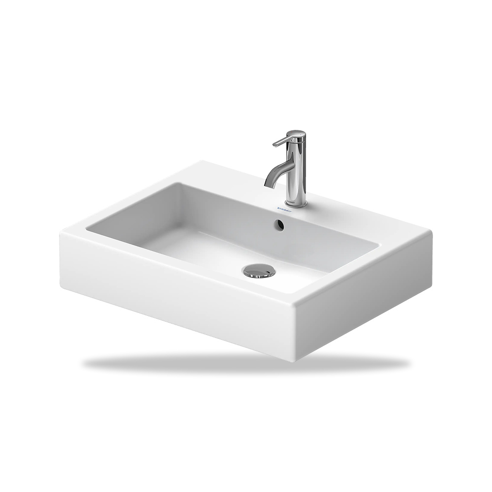 صورة منتج حوض مغسلة خزفي للحمام ديورافيت (Duravit) سلسلة Vero موديل 0454600027 – مقاس 470 مم × 600 مم × 530 مم - كود الصنف reemco-2027-1153261 - ماركة يباع من خلال reemco - توريد وتصوير حصري لشركة ريمكو القابضة السعودية
