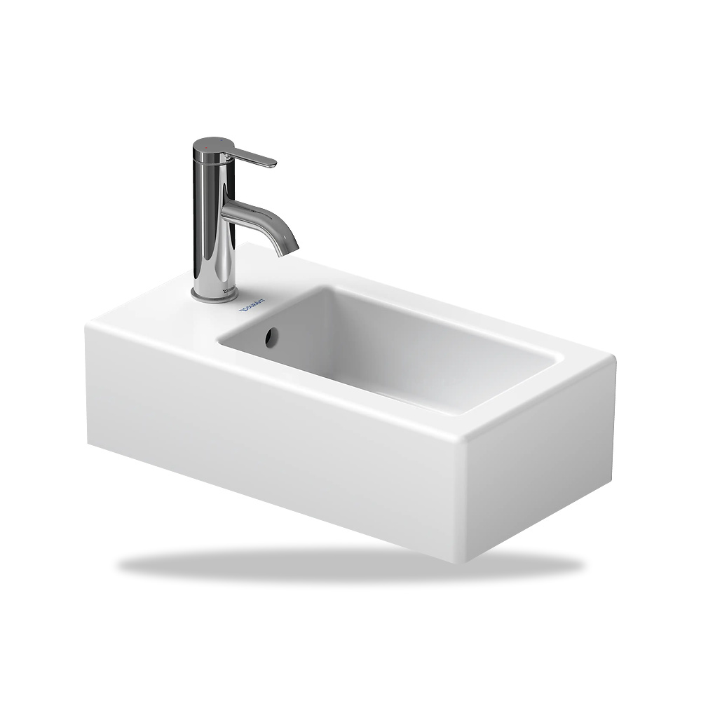 صورة منتج حوض مغسلة خزفي للحمام ديورافيت (Duravit) سلسلة Vero موديل 0702250000 – مقاس 450 مم × 250 مم × 180 مم - كود الصنف reemco-2027-1153275 - ماركة يباع من خلال reemco - توريد وتصوير حصري لشركة ريمكو القابضة السعودية
