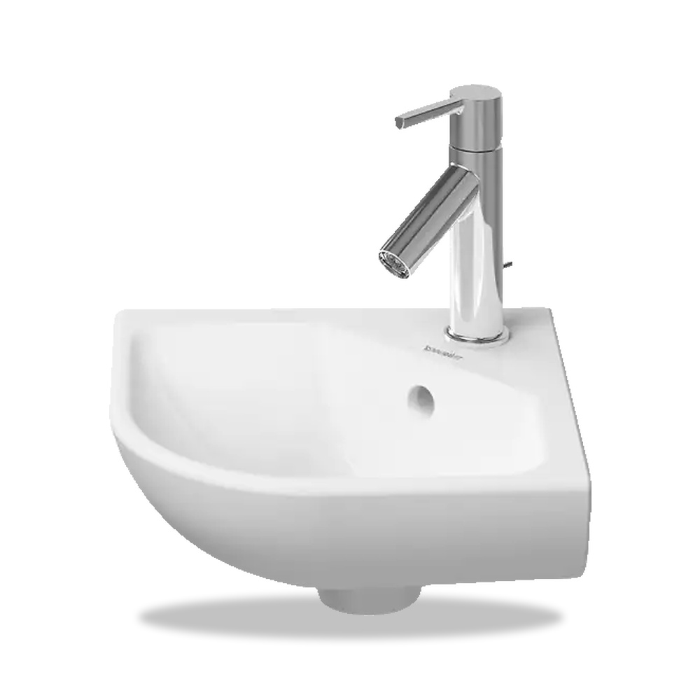 صورة منتج حوض مغسلة خزفي للحمام ديورافيت (Duravit) سلسلة ME by Starck موديل 072243AA00 – مقاس 380 مم × 435 مم × 350 مم - كود الصنف reemco-2027-1153290 - ماركة يباع من خلال reemco - توريد وتصوير حصري لشركة ريمكو القابضة السعودية