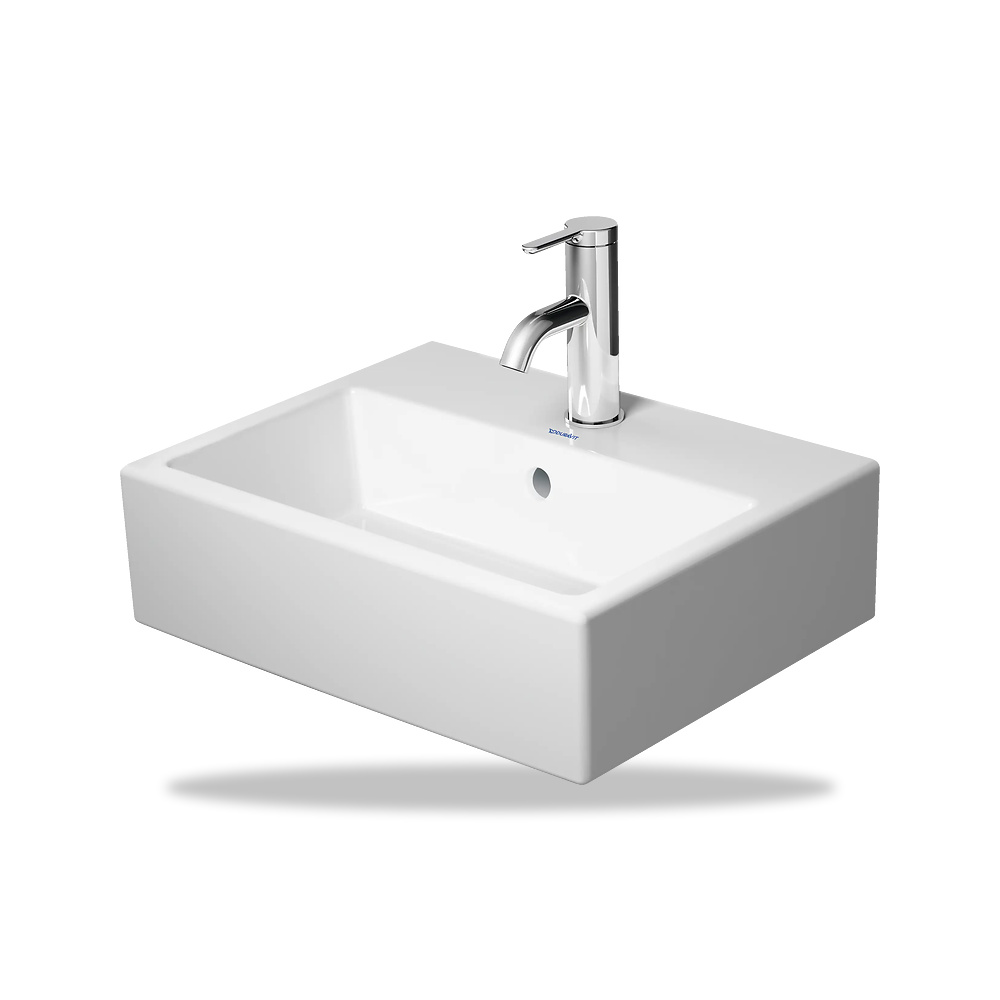 صورة منتج حوض مغسلة خزفي للحمام ديورافيت (Duravit) سلسلة Vero Air موديل 0724450060 – مقاس 350 مم × 450 مم × 400 مم - كود الصنف reemco-2027-1153293 - ماركة يباع من خلال reemco - توريد وتصوير حصري لشركة ريمكو القابضة السعودية