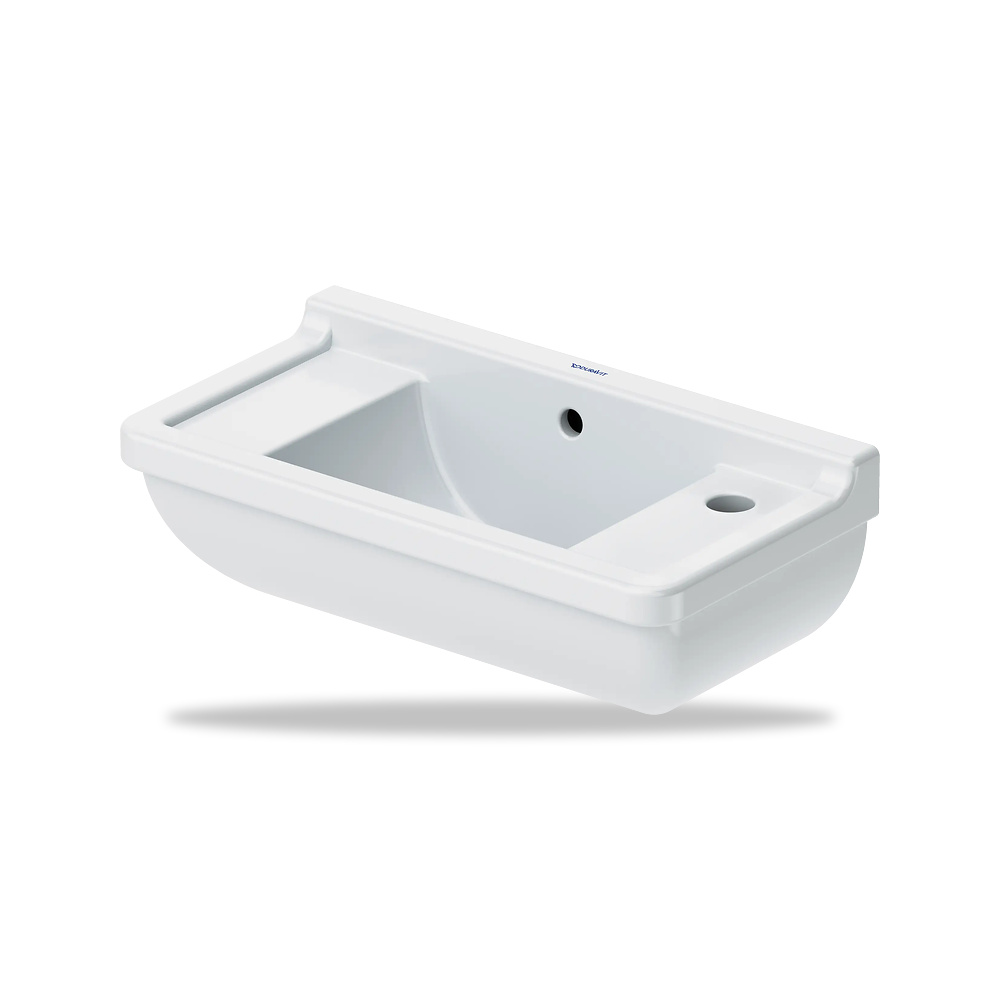 صورة منتج حوض مغسلة خزفي للحمام ديورافيت (Duravit) سلسلة Starck 3 موديل 0751500008 – مقاس 260 مم × 500 مم × 275 مم - كود الصنف reemco-2027-1153307 - ماركة يباع من خلال reemco - توريد وتصوير حصري لشركة ريمكو القابضة السعودية