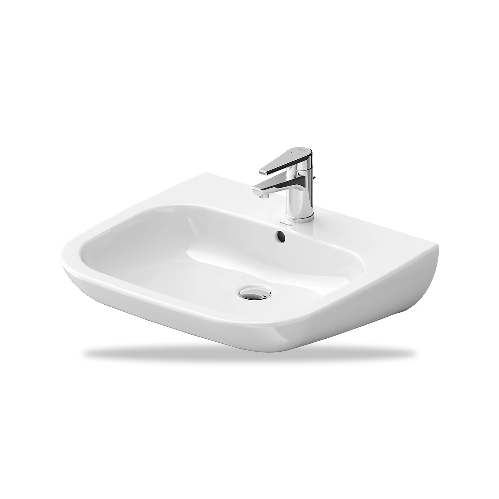 صورة منتج حوض مغسلة خزفي للحمام ديورافيت (Duravit) سلسلة D-Code موديل 23126000002 – مقاس 555 مم × 600 مم × 525 مم - كود الصنف reemco-2027-1153320 - ماركة يباع من خلال reemco - توريد وتصوير حصري لشركة ريمكو القابضة السعودية
