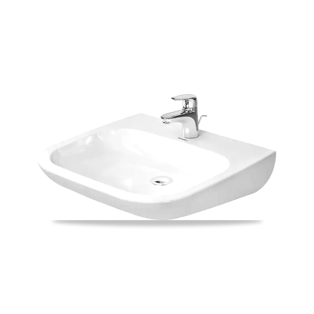 صورة منتج حوض مغسلة خزفي للحمام ديورافيت (Duravit) سلسلة D-Code موديل 23136000002 – مقاس 555 مم × 600 مم × 525 مم - كود الصنف reemco-2027-1153321 - ماركة يباع من خلال reemco - توريد وتصوير حصري لشركة ريمكو القابضة السعودية