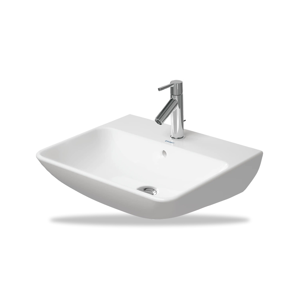 صورة منتج حوض مغسلة خزفي للحمام ديورافيت (Duravit) سلسلة ME by Starck موديل 233555AA00 – مقاس 440 مم × 550 مم × 520 مم - كود الصنف reemco-2027-1153345 - ماركة يباع من خلال reemco - توريد وتصوير حصري لشركة ريمكو القابضة السعودية