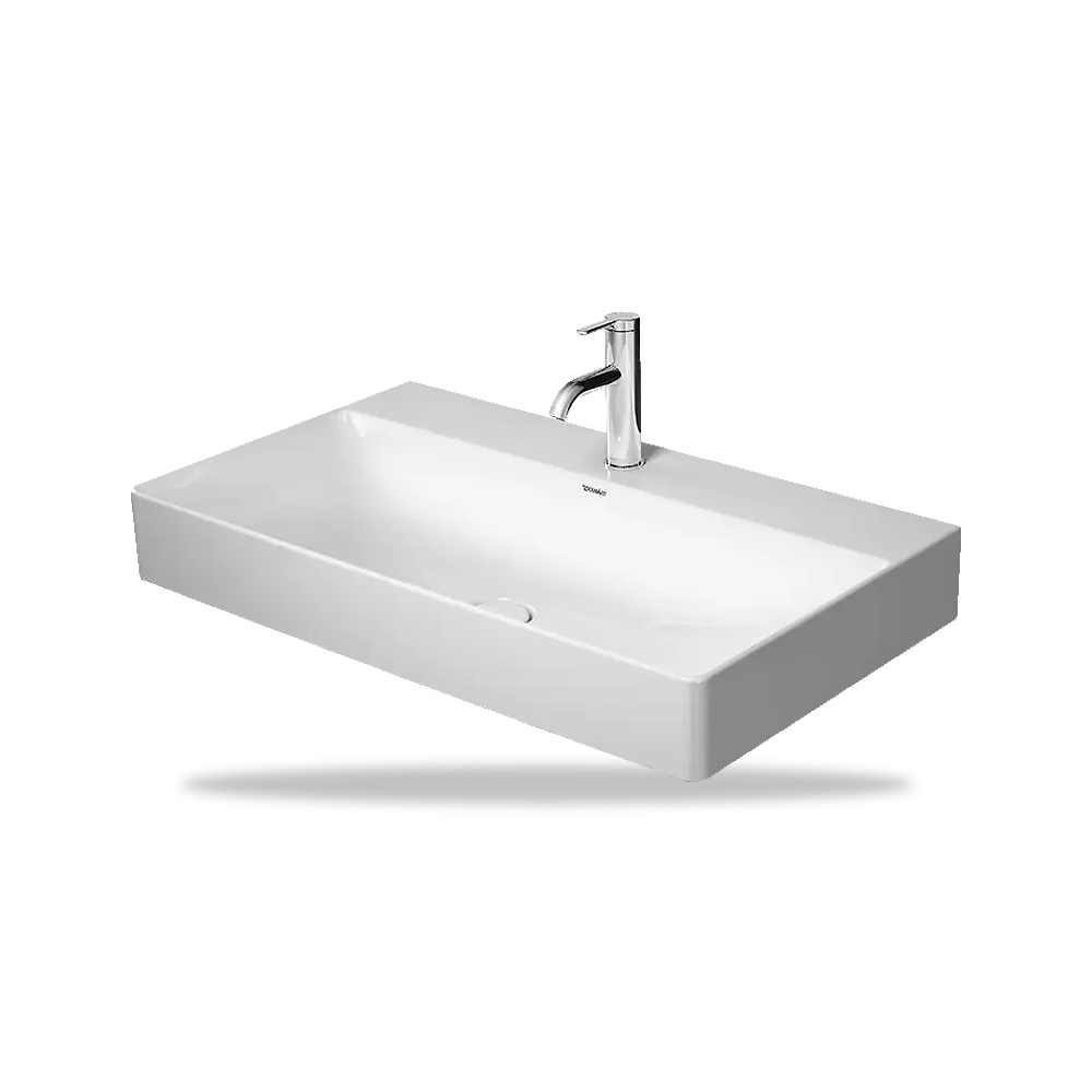 صورة منتج حوض مغسلة خزفي للحمام ديورافيت (Duravit) سلسلة DuraSquare موديل 2353800070 – مقاس 470 مم × 800 مم × 785 مم - كود الصنف reemco-2027-1153383 - ماركة يباع من خلال reemco - توريد وتصوير حصري لشركة ريمكو القابضة السعودية