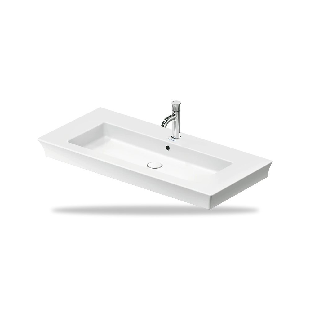صورة منتج حوض مغسلة خزفي للحمام ديورافيت (Duravit) سلسلة White Tulip موديل 2363100000 – مقاس 490 مم × 1055 مم × 785 مم - كود الصنف reemco-2027-1153394 - ماركة يباع من خلال reemco - توريد وتصوير حصري لشركة ريمكو القابضة السعودية