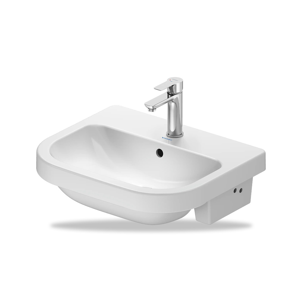 صورة منتج حوض مغسلة خزفي للحمام ديورافيت (Duravit) سلسلة D-Code موديل 24035500002 – مقاس 455 مم × 550 مم × 480 مم - كود الصنف reemco-2027-1153455 - ماركة يباع من خلال reemco - توريد وتصوير حصري لشركة ريمكو القابضة السعودية