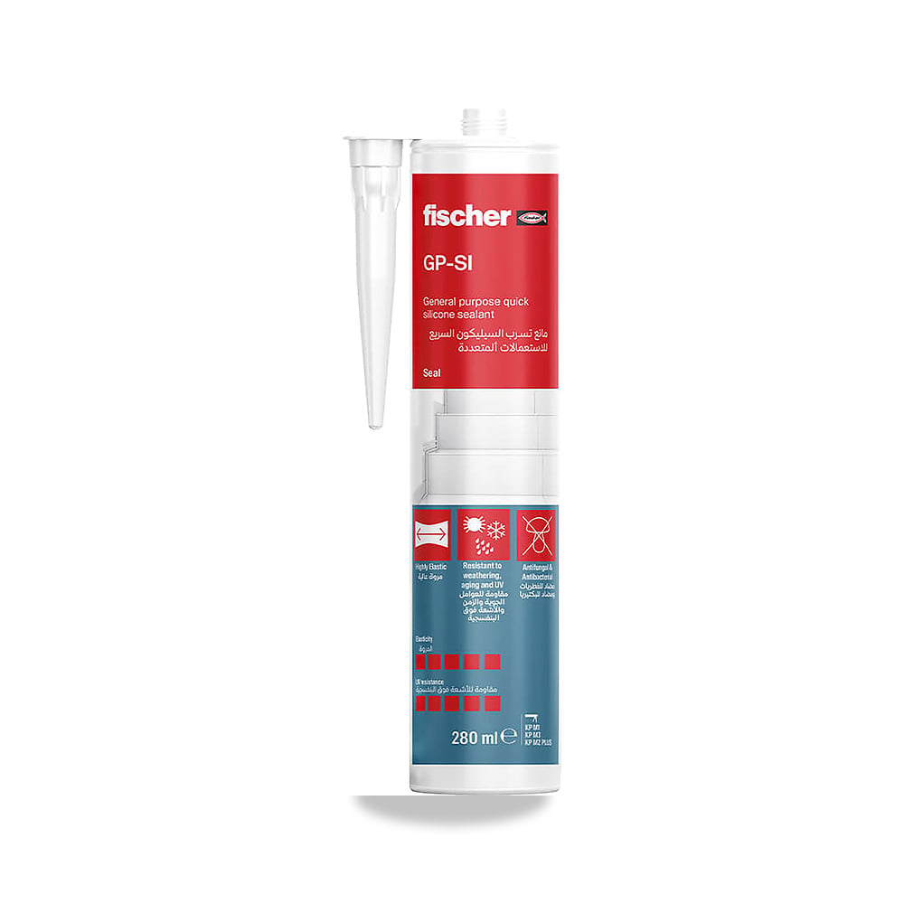 صورة منتج سيليكون ومواد منع التسرب الإنشائية فيشر (fischer) موديل General purpose quick sealant GP-SI - كود الصنف reemco-2027-1155028 - ماركة يباع من خلال reemco - توريد وتصوير حصري لشركة ريمكو القابضة السعودية