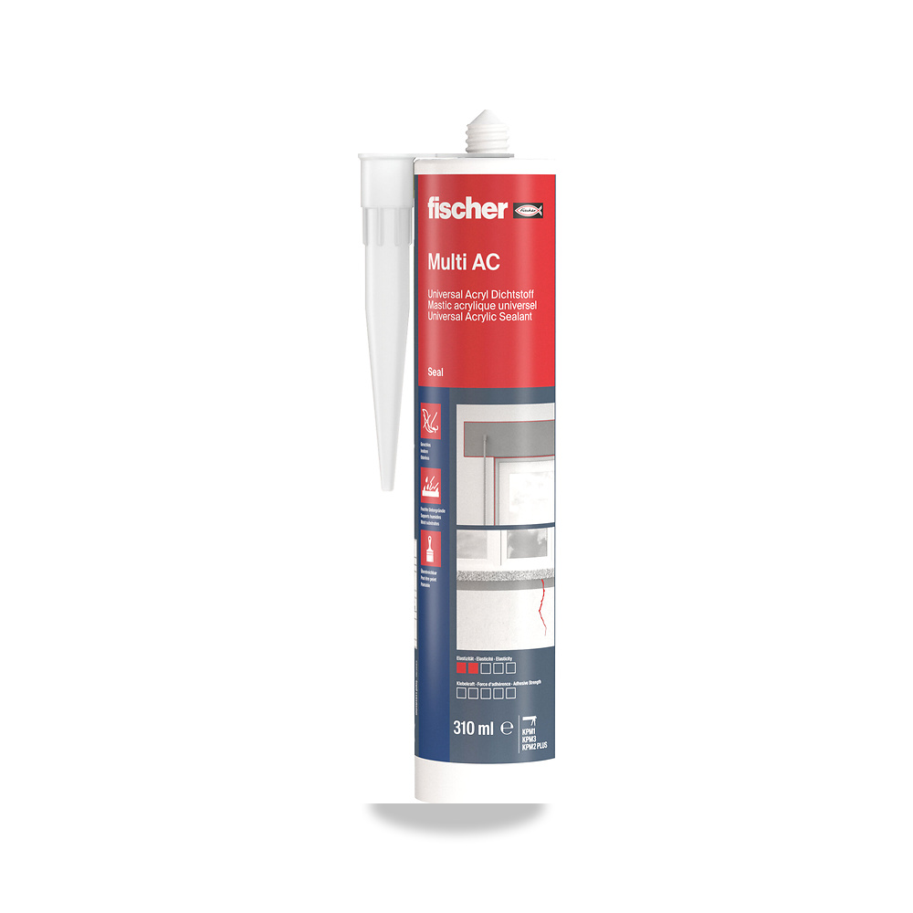 صورة منتج سيليكون ومواد منع التسرب الإنشائية فيشر (fischer) موديل Universal acrylic sealant Multi AC - كود الصنف reemco-2027-1155052 - ماركة يباع من خلال reemco - توريد وتصوير حصري لشركة ريمكو القابضة السعودية