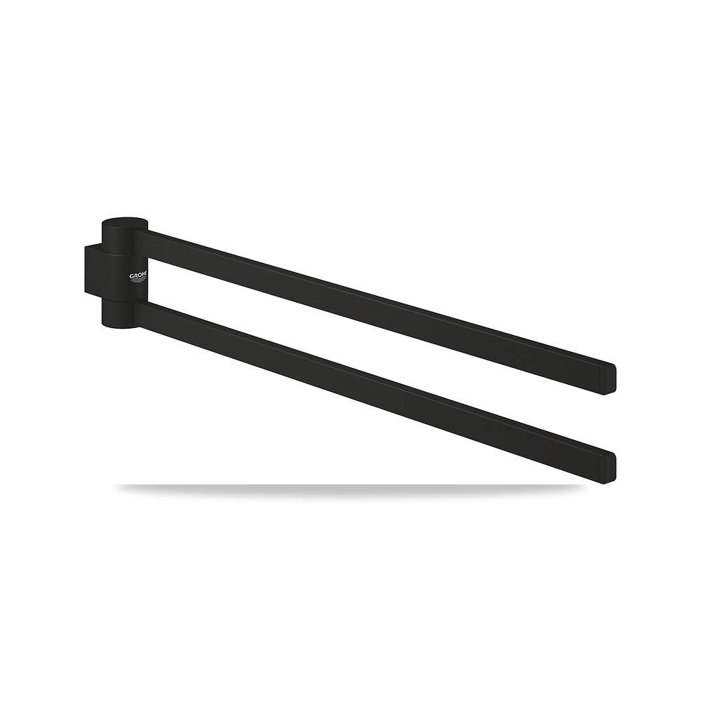 صورة منتج حامل وعلاقة مناشف للحمام جروهي (GROHE) موديل 41219KF0 – اللون / التشطيب أسود – تشطيب السطح غير لامع، مت - كود الصنف reemco-2027-1157233 - ماركة يباع من خلال reemco - توريد وتصوير حصري لشركة ريمكو القابضة السعودية