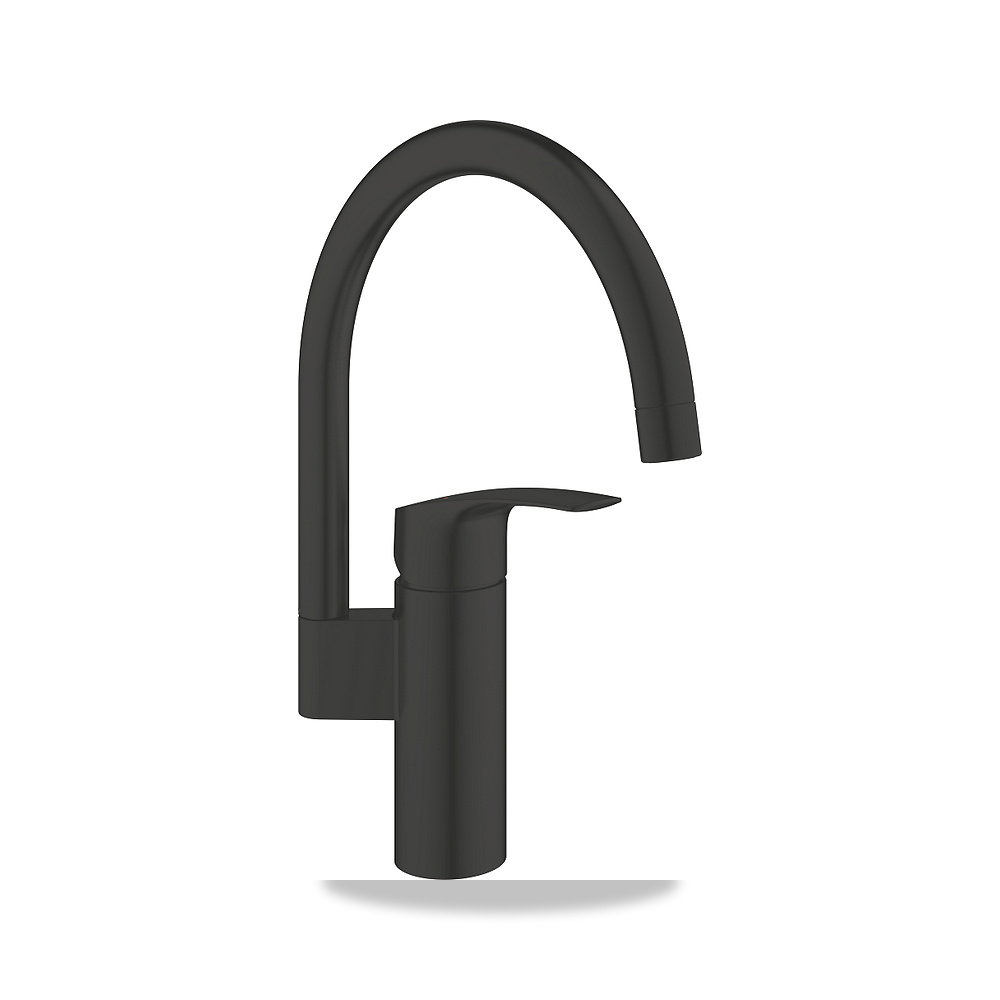 خلاط حوض مطبخ مفرد جروهي (GROHE) موديل 33202243D - اللون / التشطيب أسود - تشطيب السطح غير لامع، مت