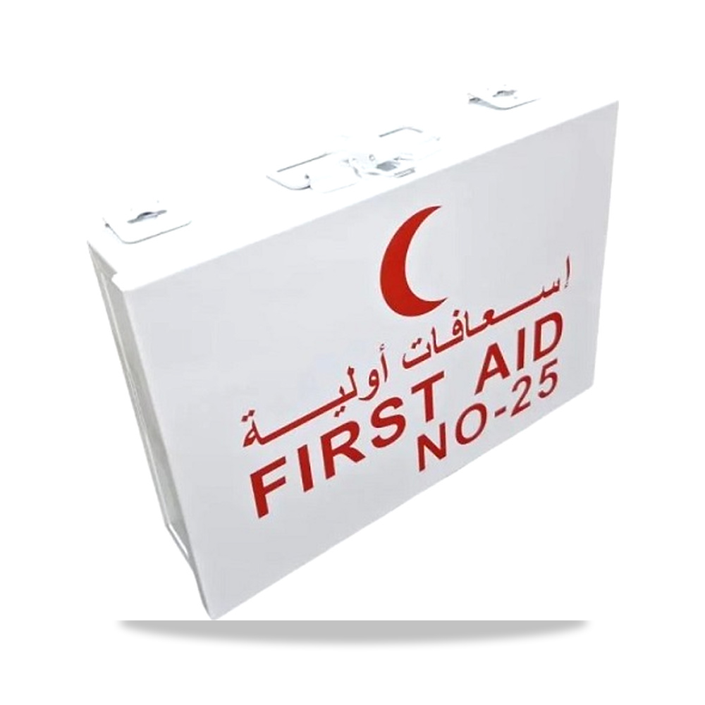 مجموعة الاسعافات اولية رقم 25، ابعاد 270 × 185.65 مم، لون ابيض موديل MK-842 - الخامة صندوق معدني - اللون أبيض (أو حسب التوفر)