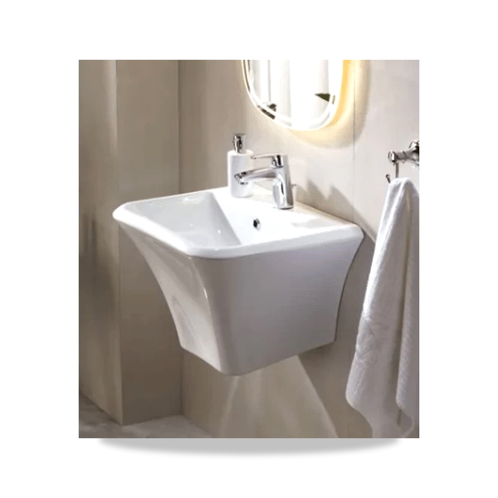 صورة منتج حوض مغسلة معلق– 55×45×37 سم– أبيض– size-554537-cm-white-color – الخامة بورسلان - كود الصنف reemco-2027-1314370 - ماركة يباع من خلال reemco - توريد وتصوير حصري لشركة ريمكو القابضة السعودية