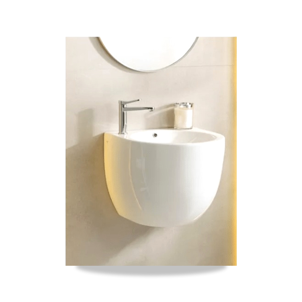 صورة منتج حوض مغسلة معلق– 49×47×41 سم– أبيض– white-color موديل MK-463 – الخامة بورسلان - كود الصنف reemco-2027-1314384 - ماركة يباع من خلال reemco - توريد وتصوير حصري لشركة ريمكو القابضة السعودية