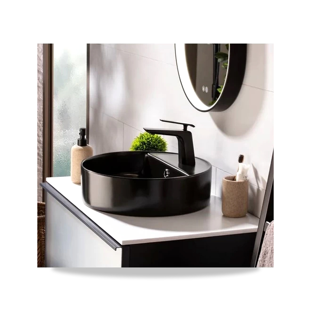 صورة منتج مغسلة حوض بورسلان 40×40×14.5 سم– اسود مطفي– matte-black-color موديل MK-266 - كود الصنف reemco-2027-1314616 - ماركة يباع من خلال reemco - توريد وتصوير حصري لشركة ريمكو القابضة السعودية