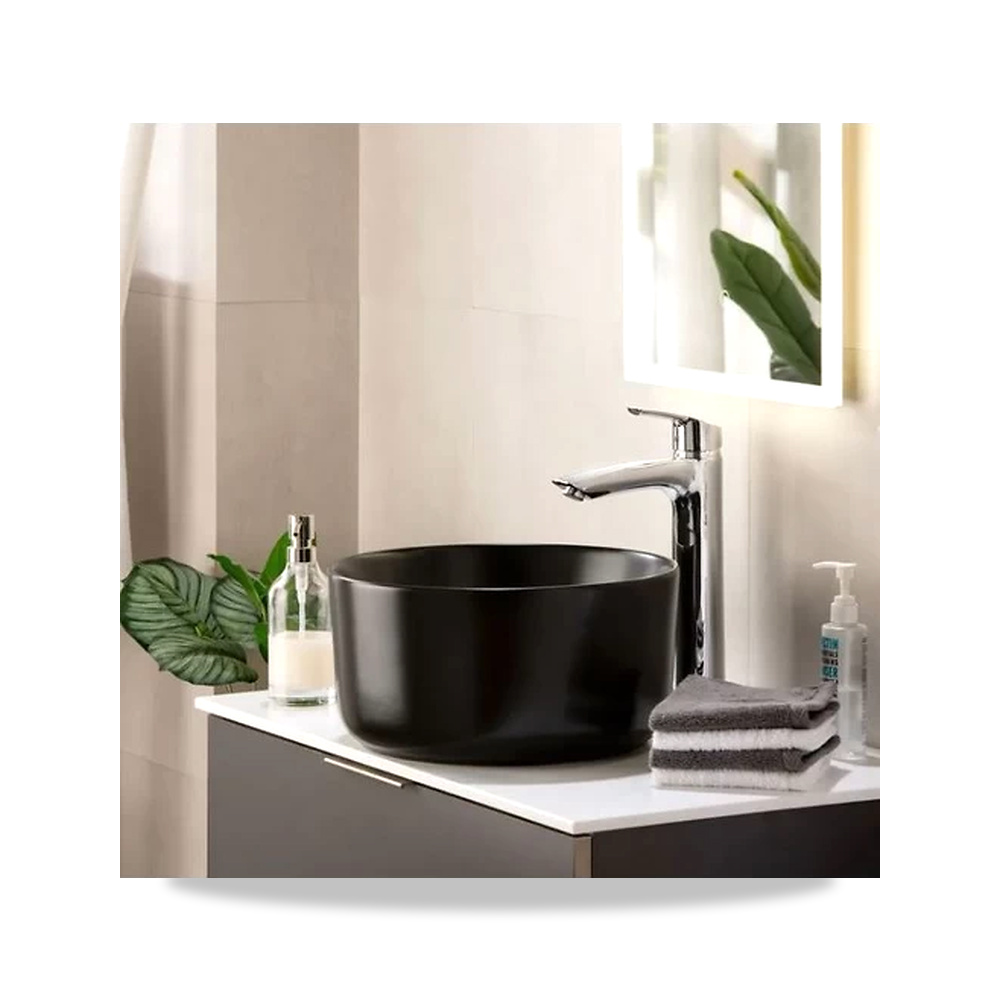 صورة منتج مغسلة حوض بورسلان 36×36×18 سم– اسود مطفي– matte-black-color-size-363618-cm - كود الصنف reemco-2027-1314673 - ماركة يباع من خلال reemco - توريد وتصوير حصري لشركة ريمكو القابضة السعودية