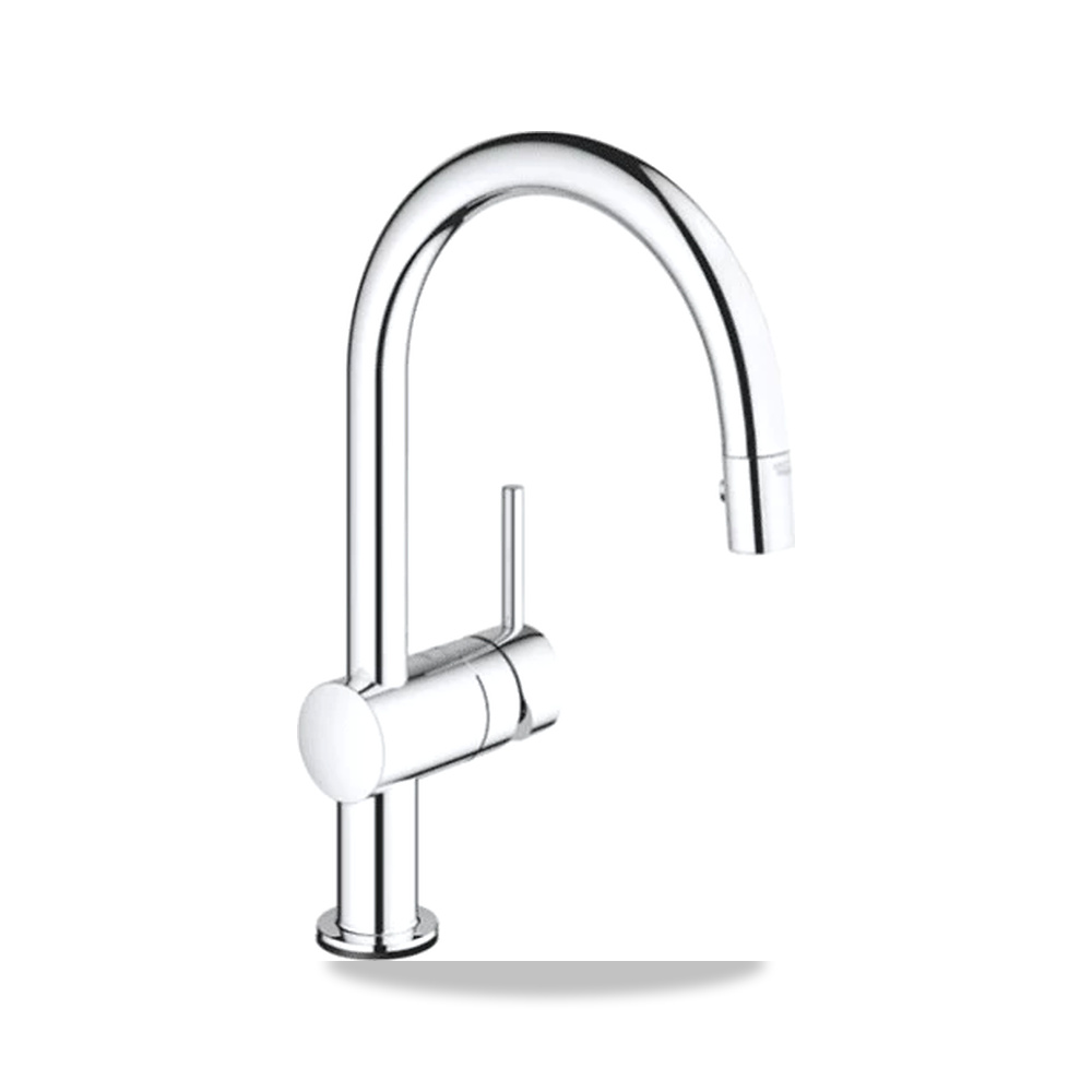 صورة منتج خلاط حوض مطبخ كروم بتشطيب متين جروهي (GROHE) موديل MK-219 - كود الصنف reemco-2027-1318039 - ماركة يباع من خلال reemco - توريد وتصوير حصري لشركة ريمكو القابضة السعودية
