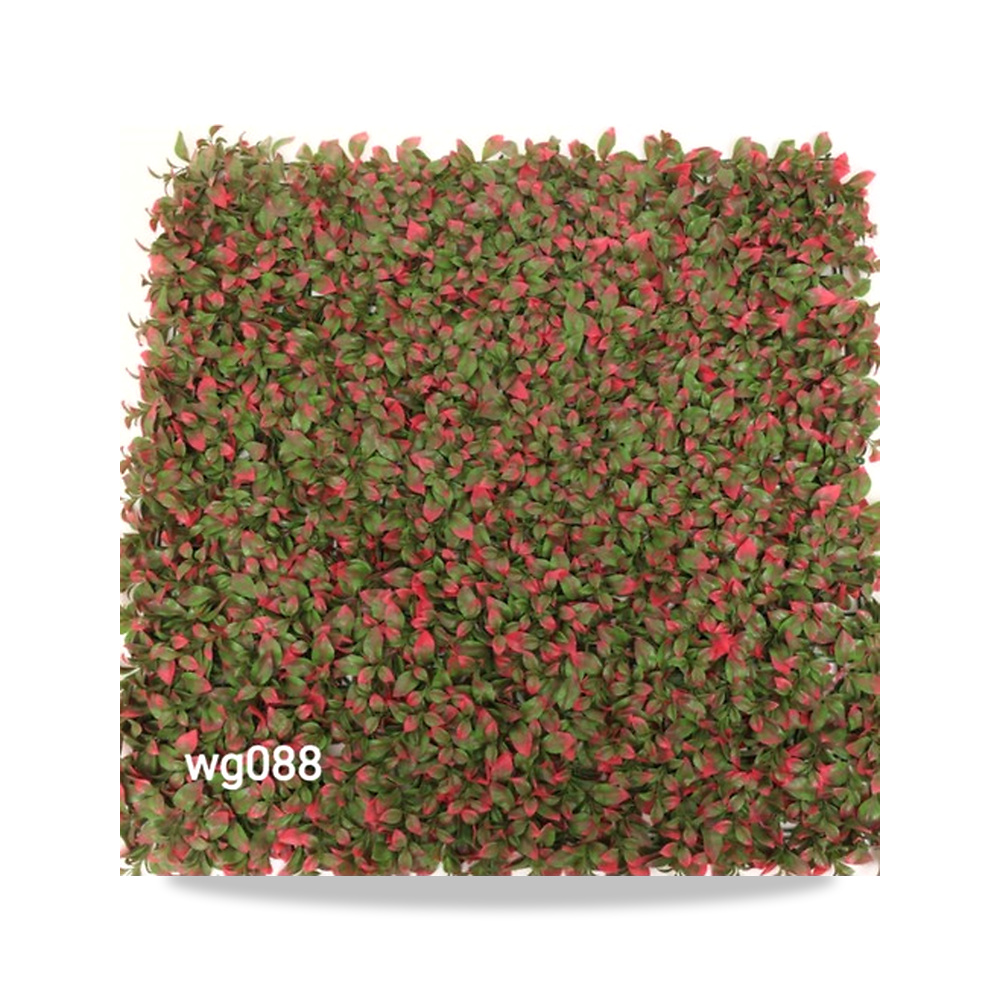 عشب صناعي جداري 2D، لون أخضر مع وردي، WG 088– wg-088 موديل MK-769