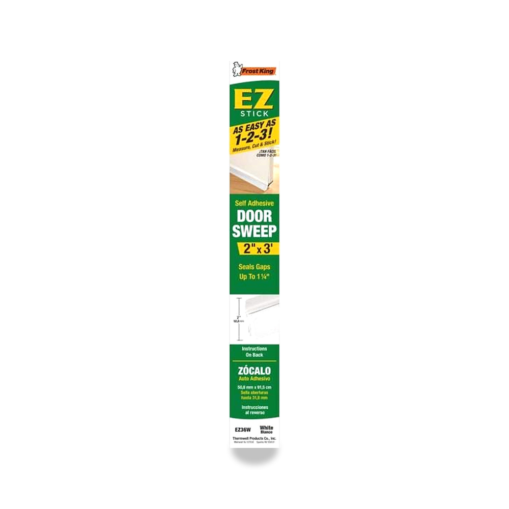 فروست كينج سدادة باب ألومنيوم/فينيل ذاتية اللصق أبيض 2 × 36 بوصة EZ36W - 5.08 سم - 5.08 سم