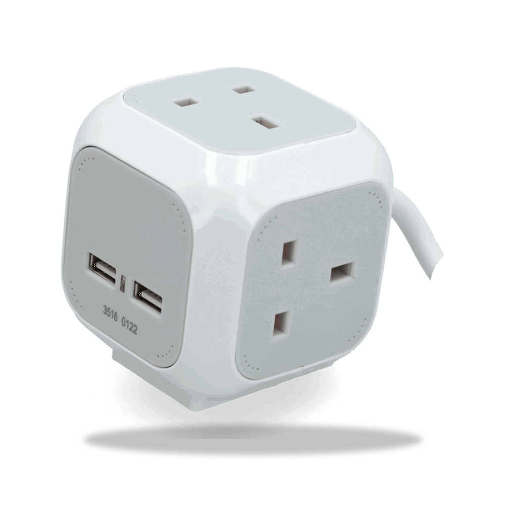 صورة منتج برينينشتول مكعب تمديد بـ 3 مأخذ و2 منفذ USB، باللونين الرمادي الفاتح والأبيض برينينستول موديل 1150103 - كود الصنف reemco-2027-1375204 - ماركة يباع من خلال reemco - توريد وتصوير حصري لشركة ريمكو القابضة السعودية