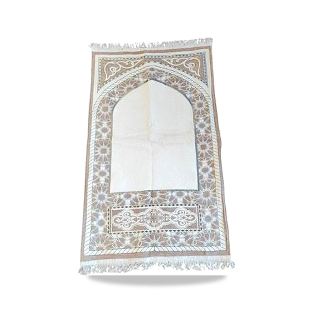 صورة منتج سليكو سجادة صلاة بنمط أنيق وجودة عالية من مموري فوم بني وأبيض 800100122 – 110 سم – 70 سم - كود الصنف reemco-2027-1377354 - ماركة يباع من خلال reemco - توريد وتصوير حصري لشركة ريمكو القابضة السعودية