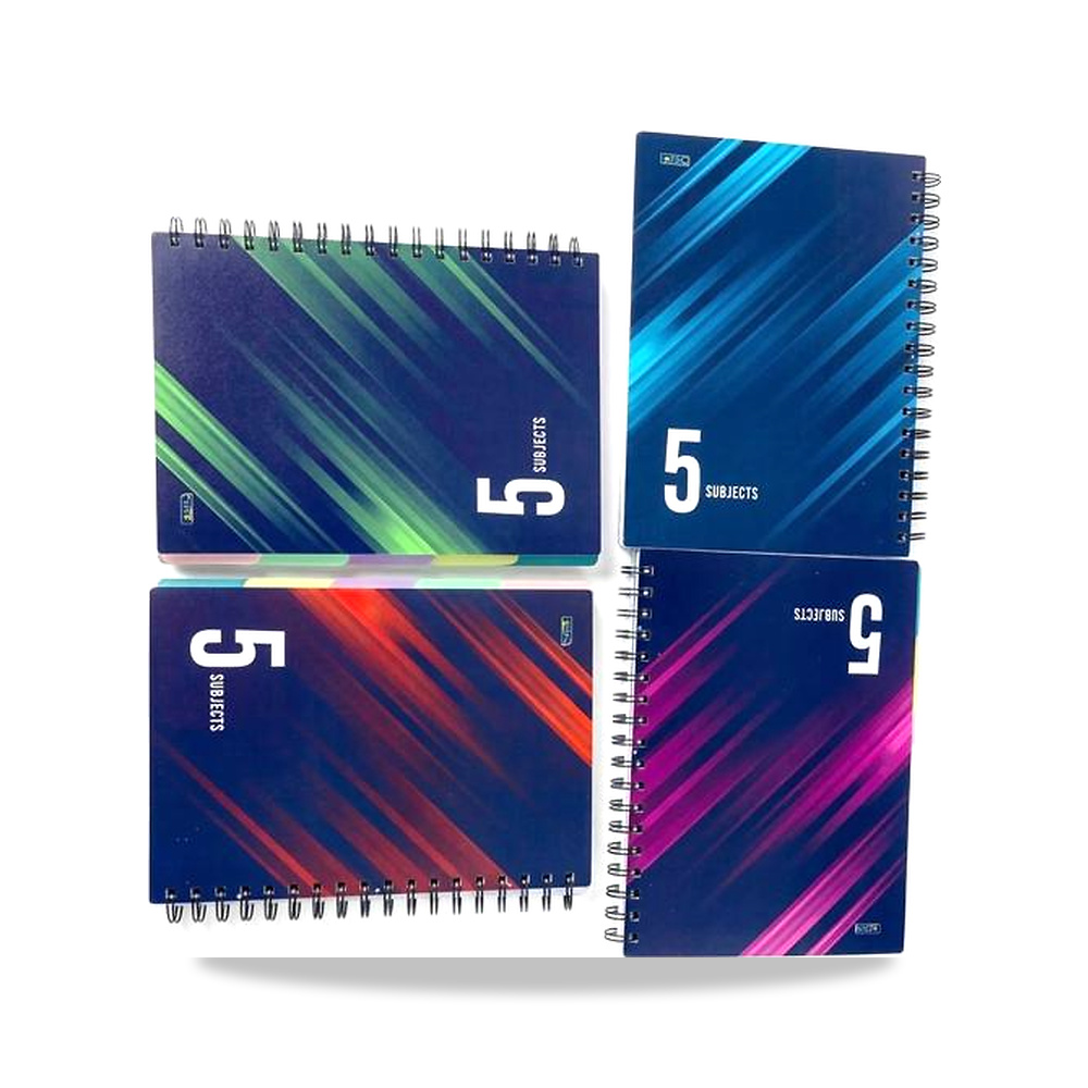 صورة منتج إس بي سي دفتر بسلك حلزوني بخمسة أقسام و150 ورقة B5 ألوان متنوعة 0866-008 – اللون أسود – 25 سم - كود الصنف reemco-2027-1385167 - ماركة يباع من خلال reemco - توريد وتصوير حصري لشركة ريمكو القابضة السعودية