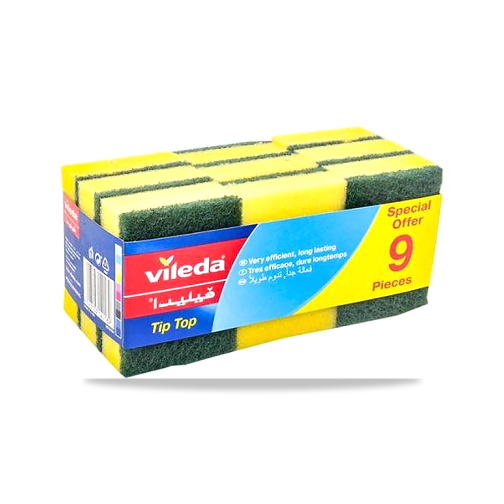 صورة منتج فيليدا طقم أسفنجات تيب توب تدوم طويلاً 9 قطع أصفر وأخضر V093 – 21.2 سم – 9.4 سم - كود الصنف reemco-2027-1386234 - ماركة يباع من خلال reemco - توريد وتصوير حصري لشركة ريمكو القابضة السعودية