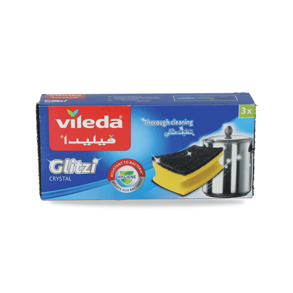 صورة منتج فيليدا مجموعة إسفنجات كريستال غليتزي للتنظيف 3 قطع أصفر وأسود V03 – 20 سم – 10 سم - كود الصنف reemco-2027-1387327 - ماركة يباع من خلال reemco - توريد وتصوير حصري لشركة ريمكو القابضة السعودية