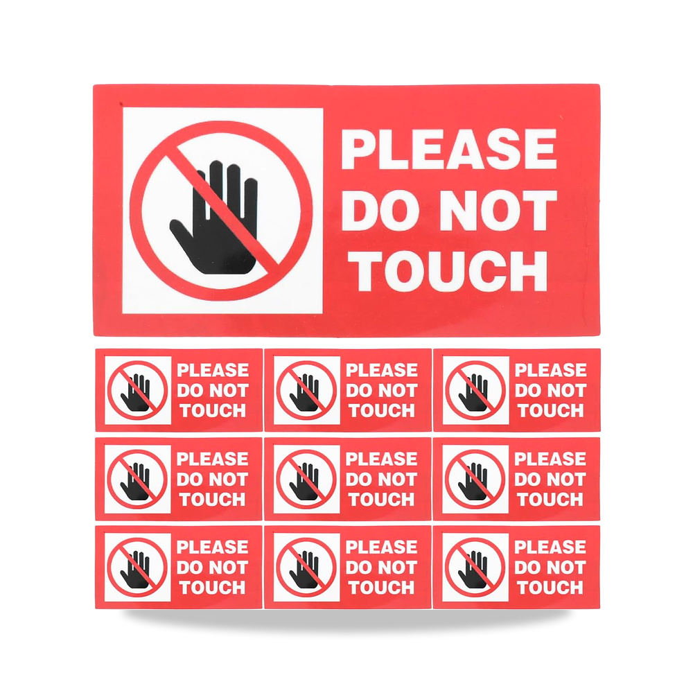صورة منتج 10 قطع من ملصقات السلامة لا تلمس ذاتية اللصق من الفينيل، تحذير للابواب الصناعية والسكنية للاستخدام في جميع - كود الصنف reemco-2027-1388825 - ماركة يباع من خلال reemco - توريد وتصوير حصري لشركة ريمكو القابضة السعودية