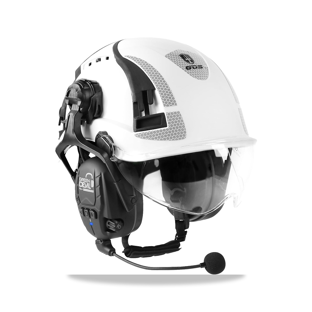 صورة منتج اخضر DEVIL X-Armor واقية خوذة مع Active Hearing الحماية و شفافة Visor العمل ABS السلامة EN 397 صناعي EN352 - كود الصنف reemco-2027-1389183 - ماركة يباع من خلال reemco - توريد وتصوير حصري لشركة ريمكو القابضة السعودية