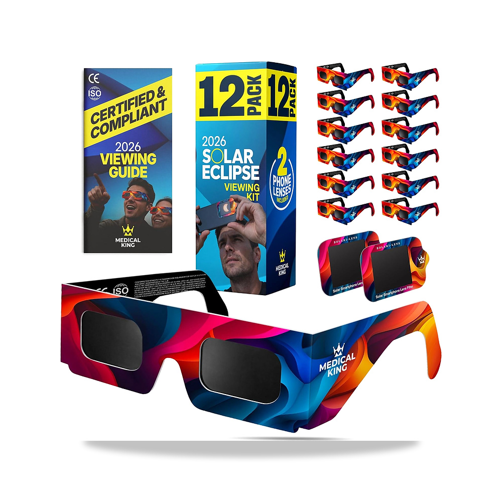 صورة منتج نظارات كسوف الشمس معتمد من AAS 2024 (10 عبوة ) معتمدة من CE وISO Shades for للنظر المباشر - كود الصنف reemco-2027-1389567 - ماركة يباع من خلال reemco - توريد وتصوير حصري لشركة ريمكو القابضة السعودية