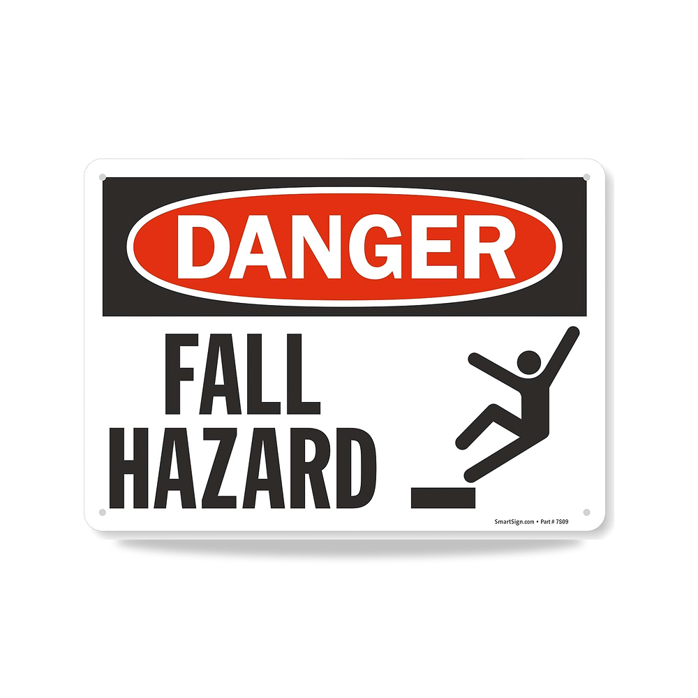 صورة منتج لافتة “Danger – Fall Hazard” – 10 انش × 14 انش بلاستيك – المقاس 10″ x 14″ – اللون أسود/أحمر على أبيض - كود الصنف reemco-2027-1390023 - ماركة يباع من خلال reemco - توريد وتصوير حصري لشركة ريمكو القابضة السعودية