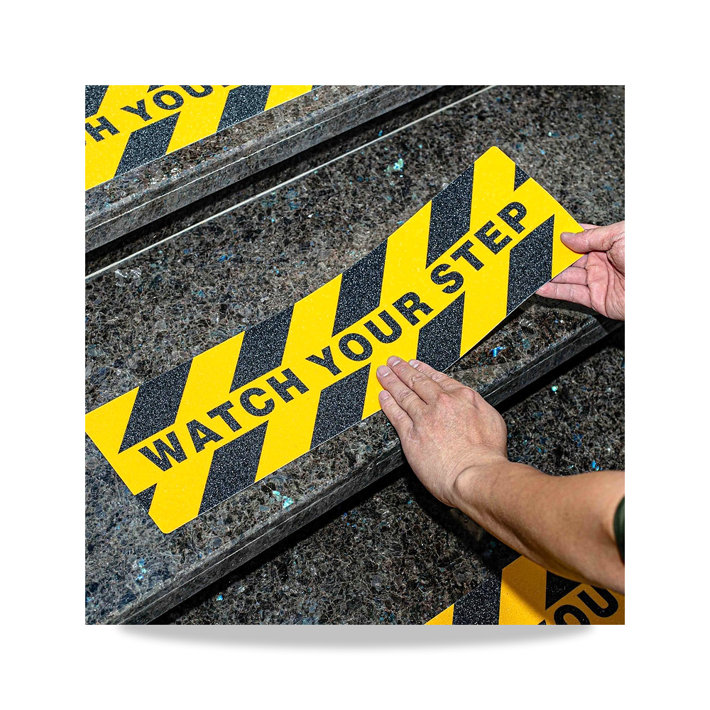 صورة منتج 10 قطع من ملصقات “Watch Your Step”، 15 × 61 سم، تحذيرية مضادة للانزلاق، شريط كاشط مضاد للانزلاق للسلامة - كود الصنف reemco-2027-1390029 - ماركة يباع من خلال reemco - توريد وتصوير حصري لشركة ريمكو القابضة السعودية
