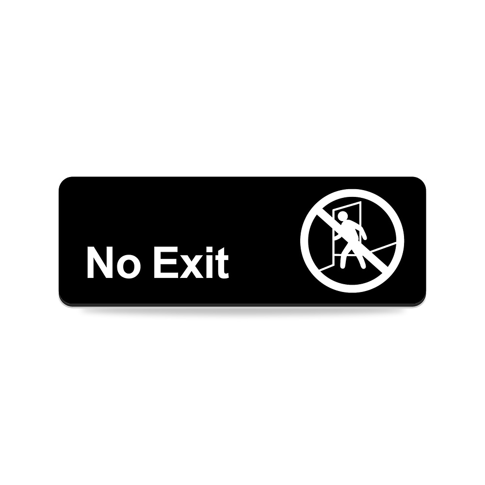 صورة منتج لافتة بعبارة «No Exit» مقاس 9×3 انش، اكريليك ذاتية اللصق للباب او الجدار، لوحة اسم للمكتب (اسود) - كود الصنف reemco-2027-1391813 - ماركة يباع من خلال reemco - توريد وتصوير حصري لشركة ريمكو القابضة السعودية