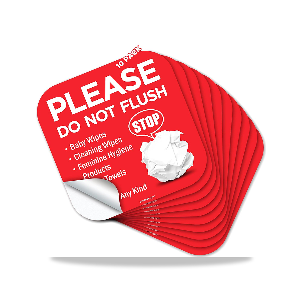 صورة منتج لافتة بعبارة Please Do Not Flush 10 عبوات 6 انش × 6 انش Do Not Anything Except ملصق ذاتي اللصق - كود الصنف reemco-2027-1391828 - ماركة يباع من خلال reemco - توريد وتصوير حصري لشركة ريمكو القابضة السعودية